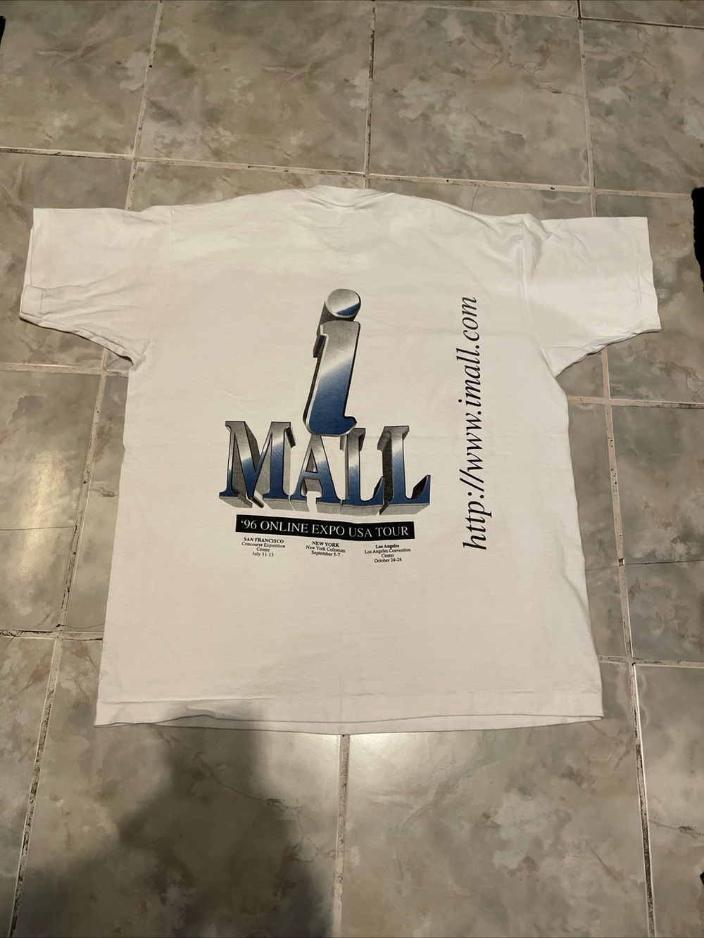 Vintage 1996 Online Expo USA IMALL Internet Tour COMPUTER TECH Single Stitch XL